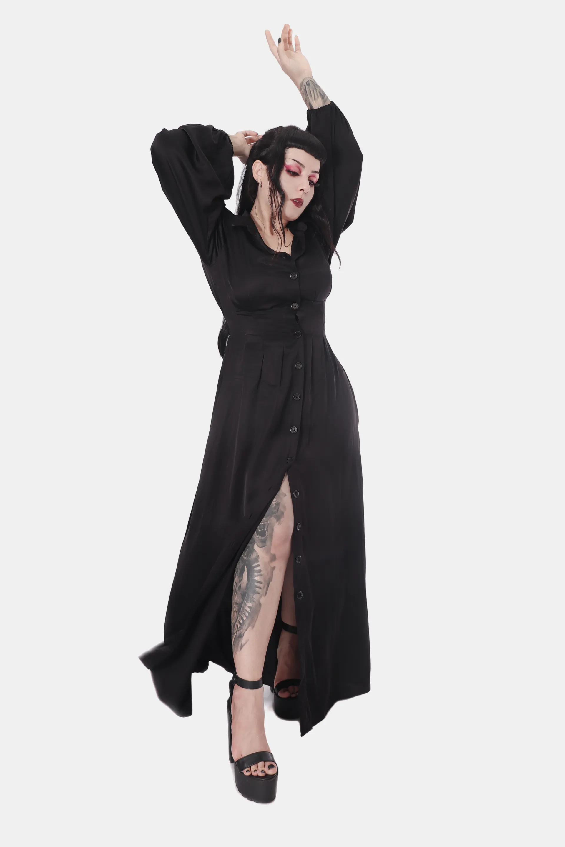 Vestido Longo Botões Agares