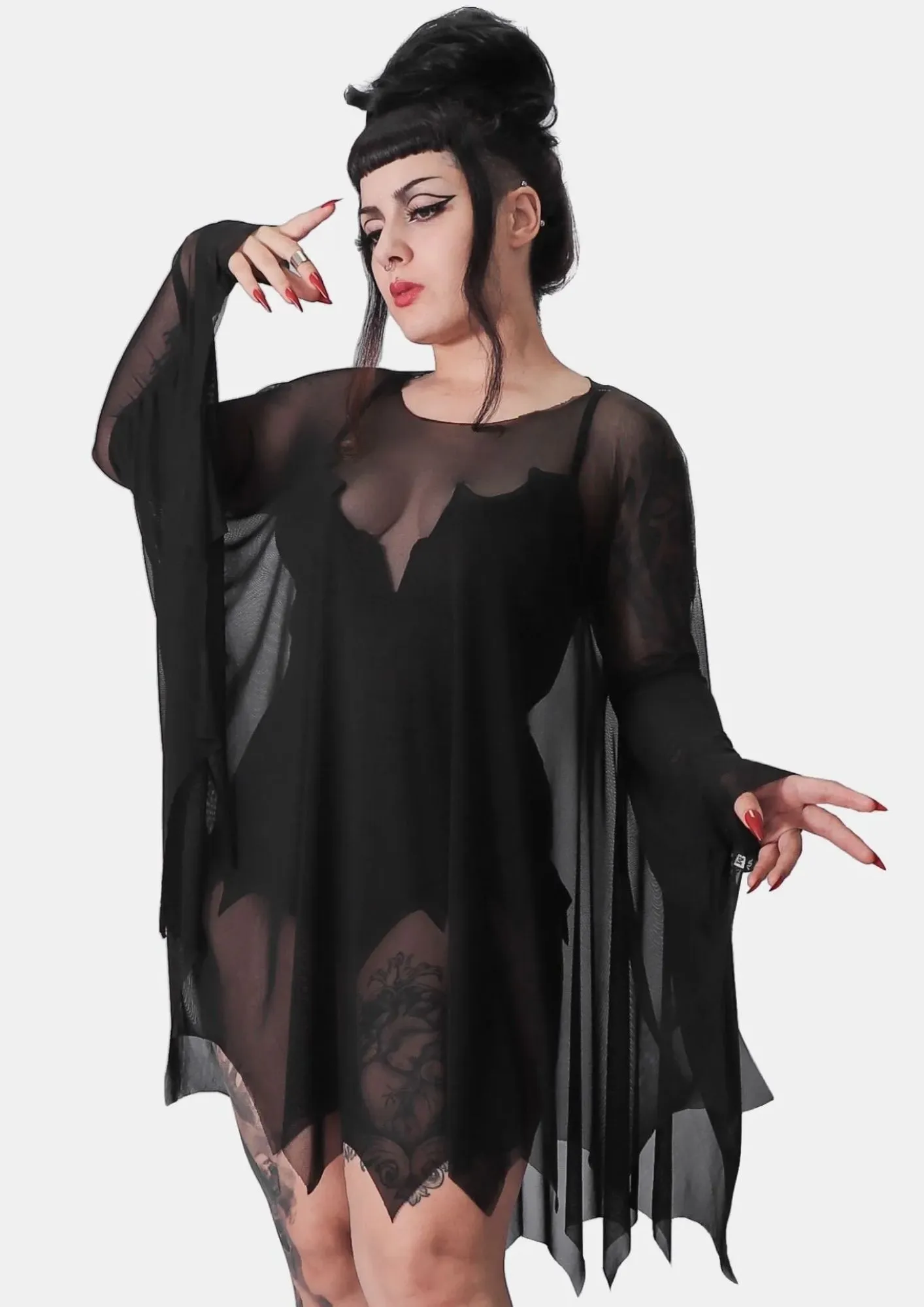 Vestido e Saída de Praia Lily Munster (Bazar)