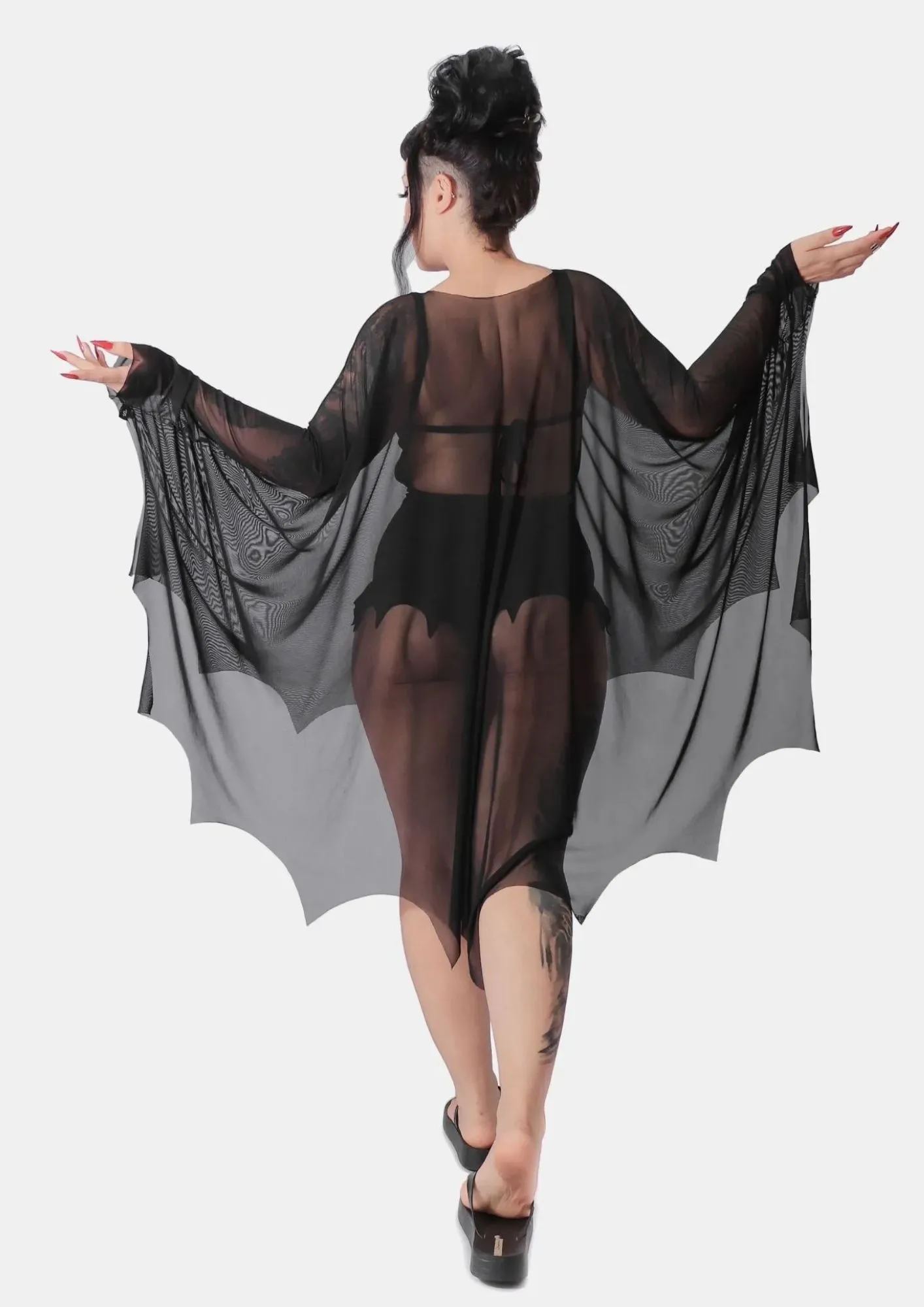 Vestido e Saída de Praia Lily Munster (Bazar)