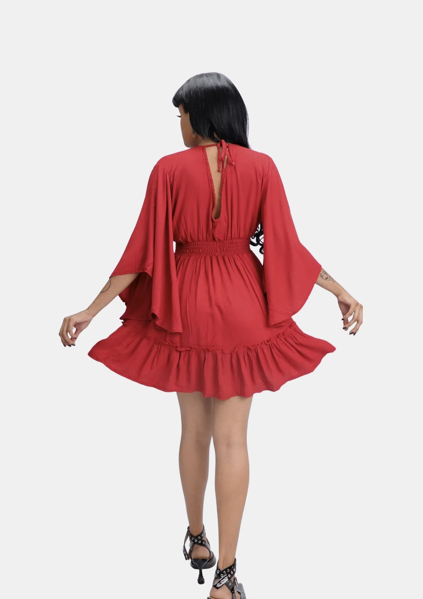 Vestido Flare Amarração Elaine Blood-Limitado