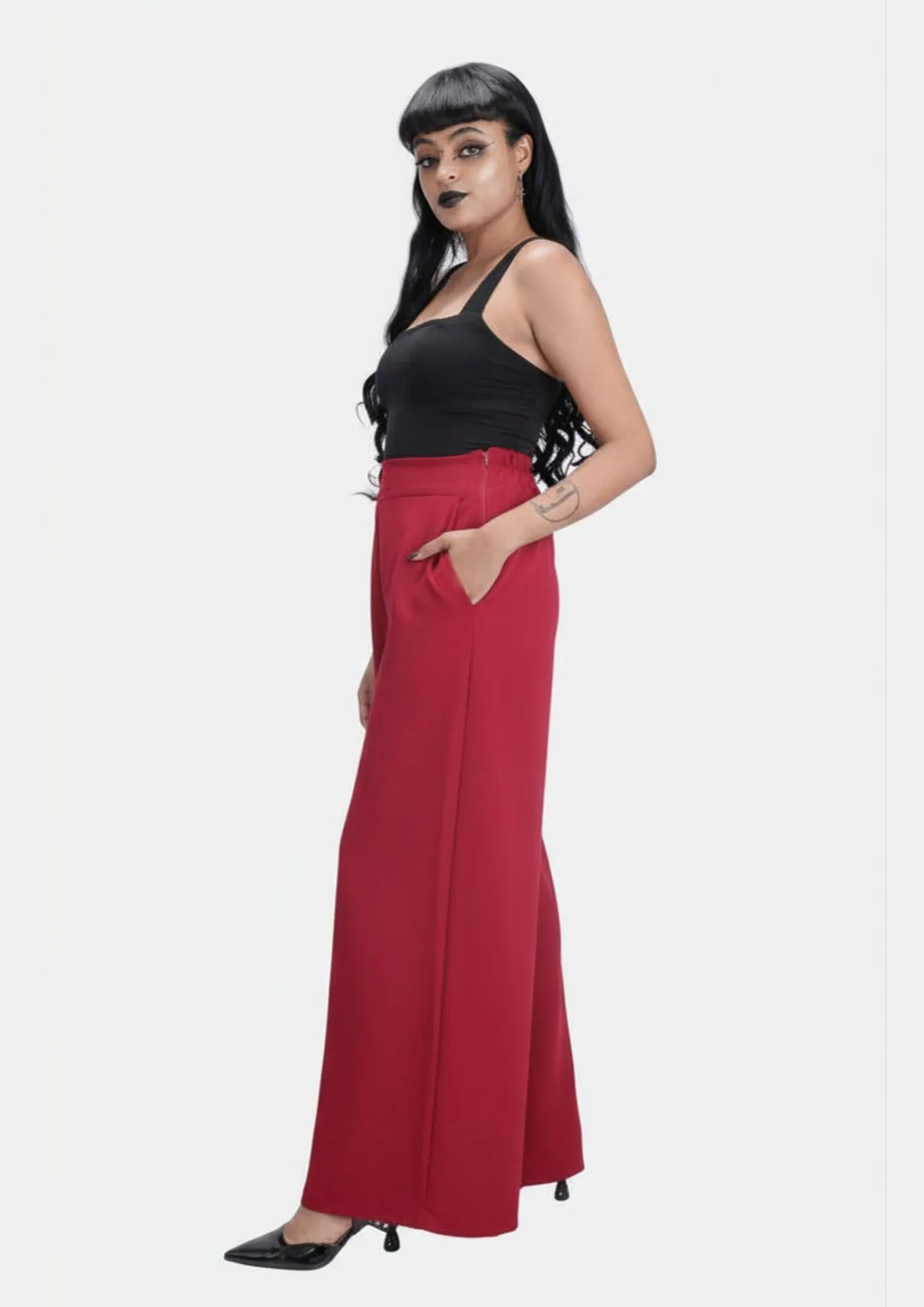 Calça Pantalona Vermelha Anna-Limitada
