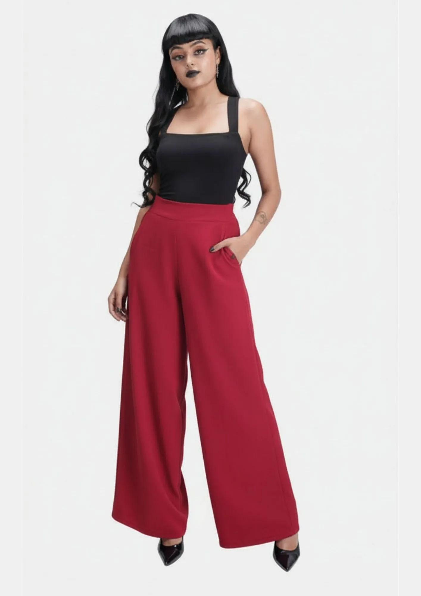 Calça Pantalona Vermelha Anna-Limitada