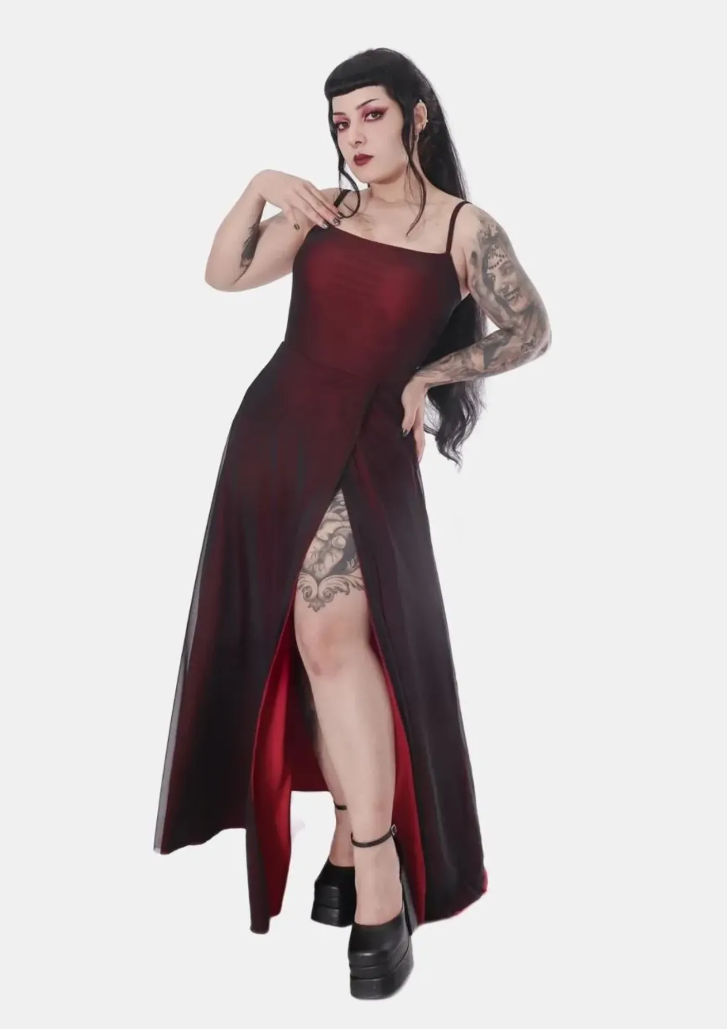 Vestido Vermelho Fenda Eden (Bazar)