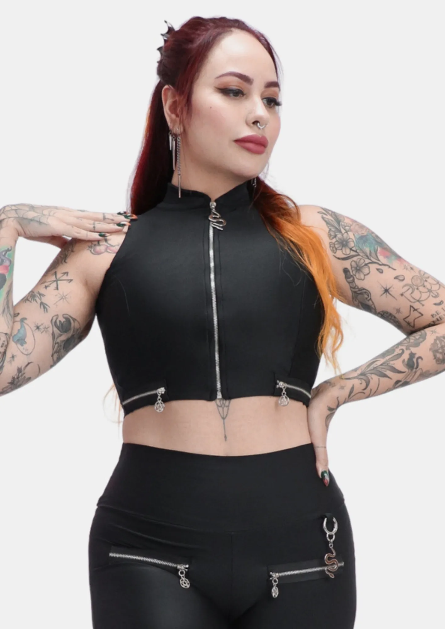 Cropped com Zíper Heartbreaker