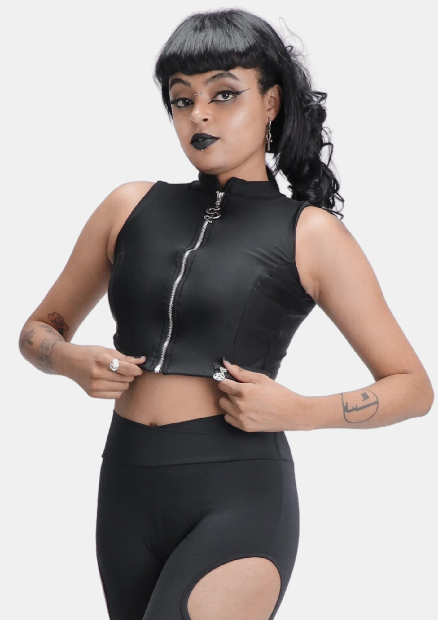 Cropped com Zíper Heartbreaker